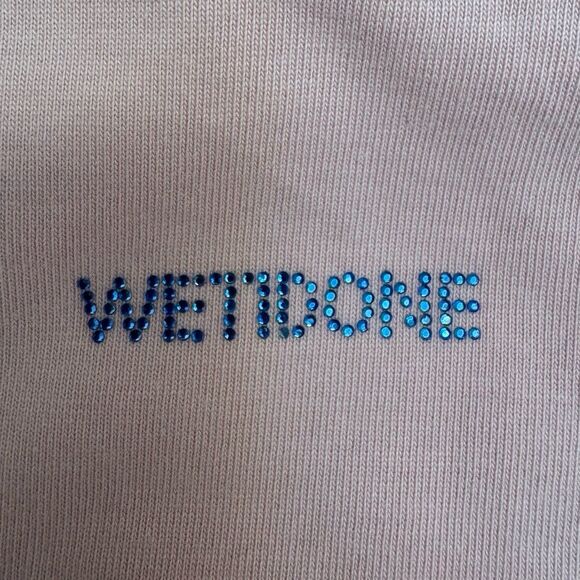 We11done Pink Crystal Logo T-Shirt Size Medium - Picture 7 of 10